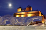 Medieval castle and moon